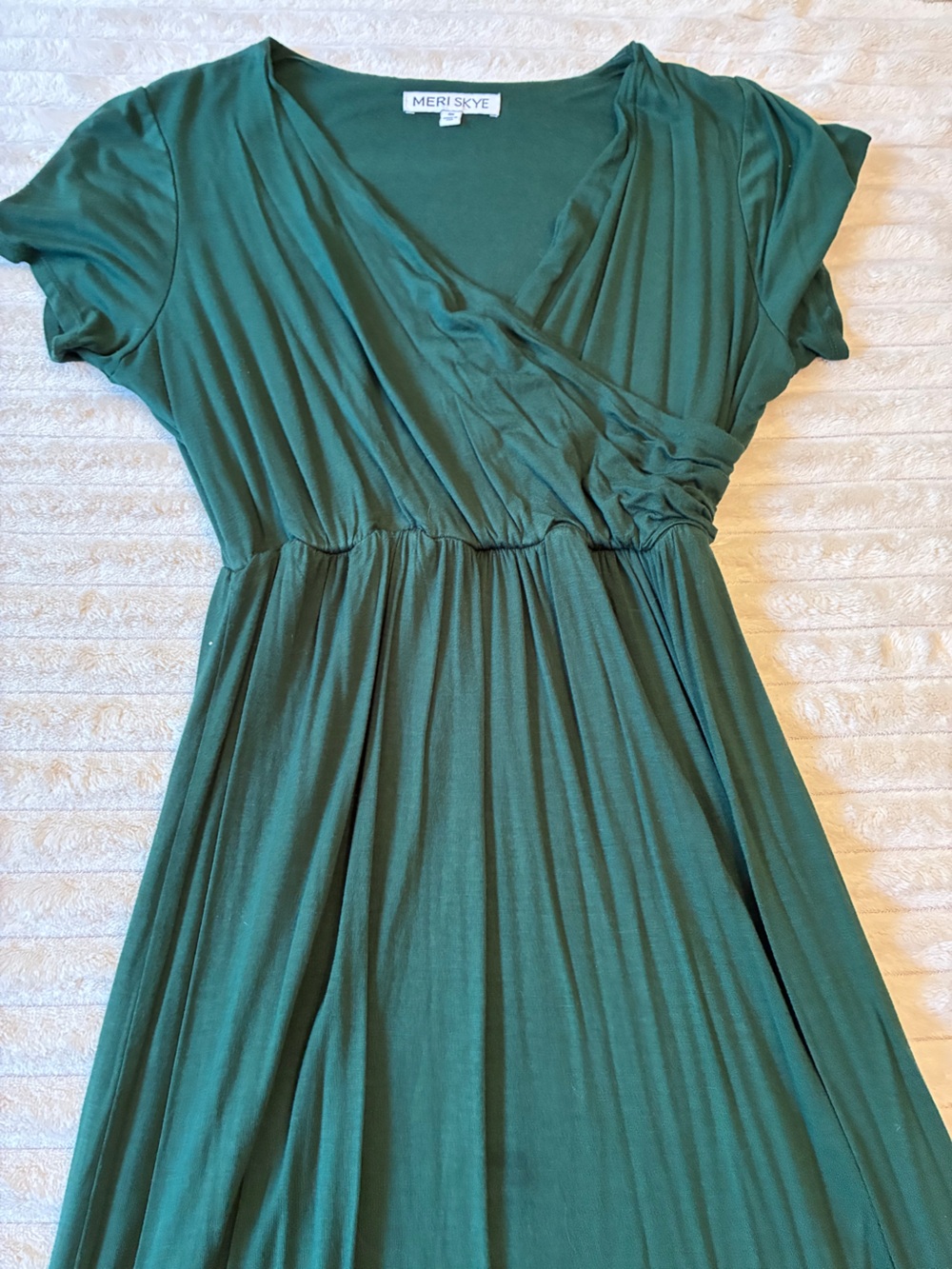 Meri Skye Jersey Maxi Dress 🌿💚 – Size 0X – Forest Green